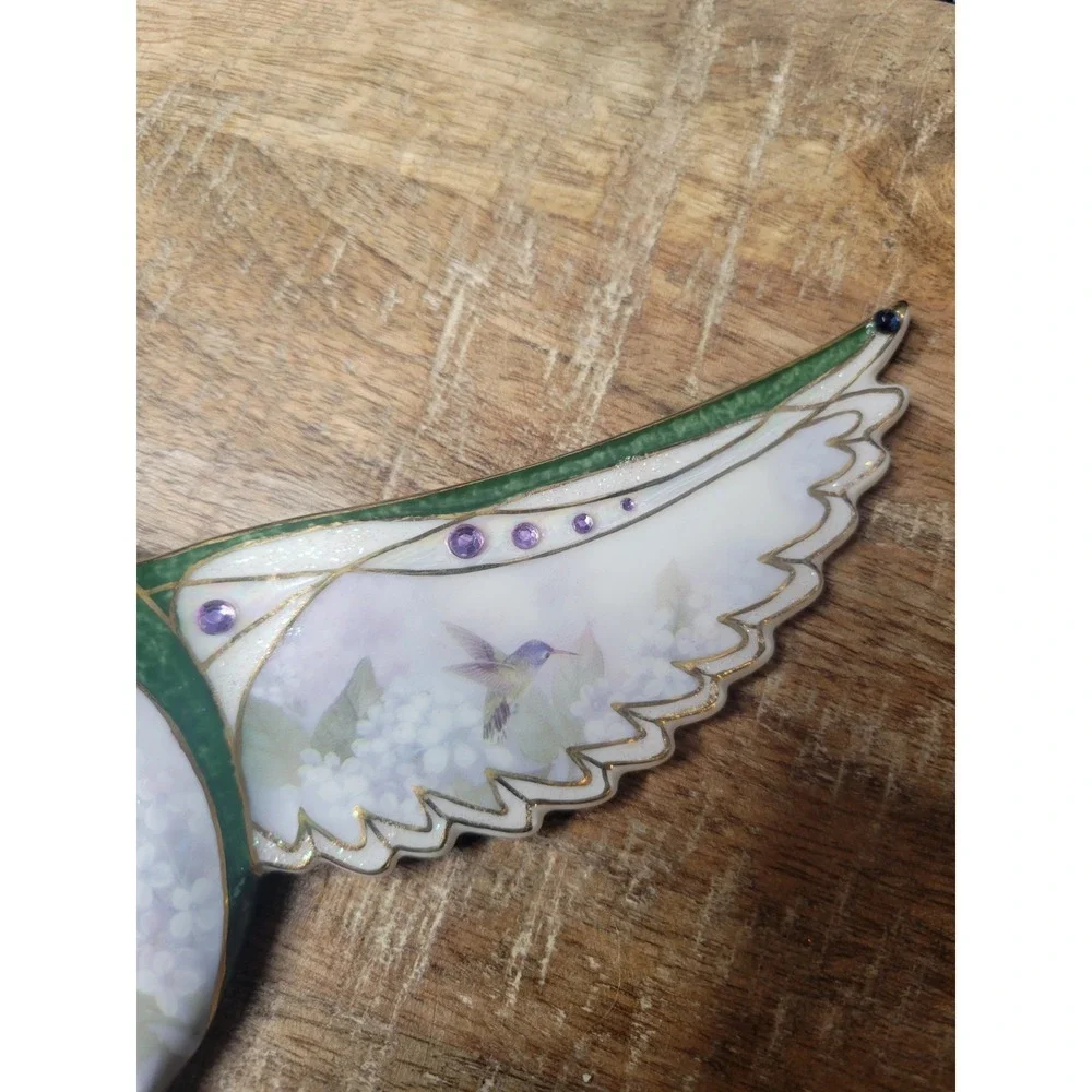 Lena‎ Liu Sapphire Splendor Hummingbird Wall Plaque-Jewels Of The Garden 2354